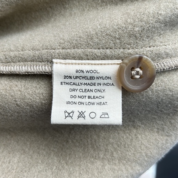 NWT Laude the Label Wool Trench Coat L / XL Women cream tan neutral - Picture 6 of 6